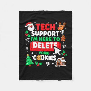 Santa's Tech-Support beim Neustart des Weihnachtsc Fleecedecke