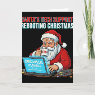 Santas Tech-Support startet Weihnachten neu Funny Karte