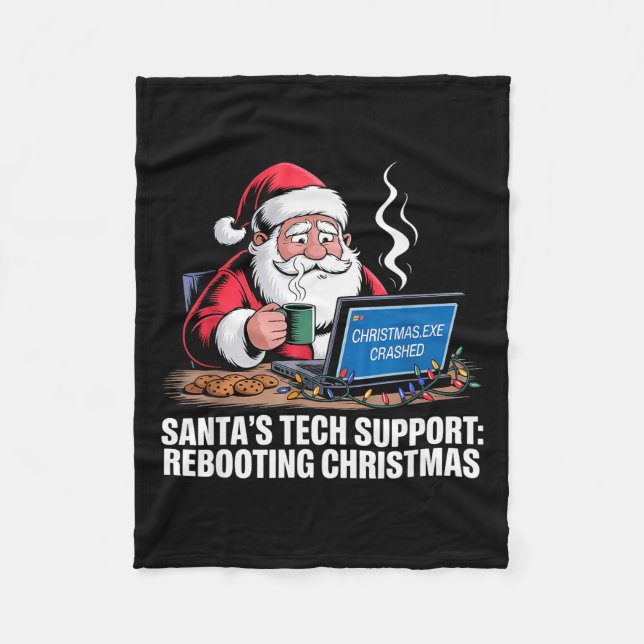 Santas Tech-Support: Weihnachten neu starten Lusti Fleecedecke (Vorderseite)