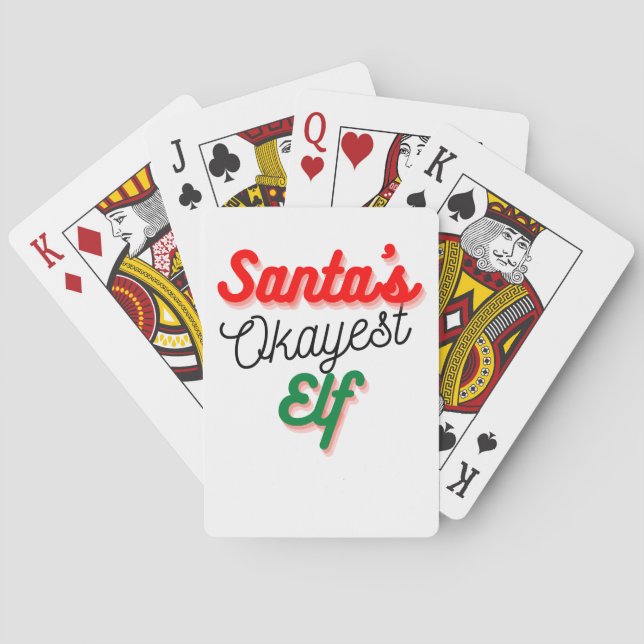 Santa's Tokest Elf | Weihnachten Spielkarten (Rückseite)