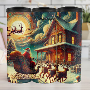 Santas traumhafte Weihnachtsreise Thermosbecher