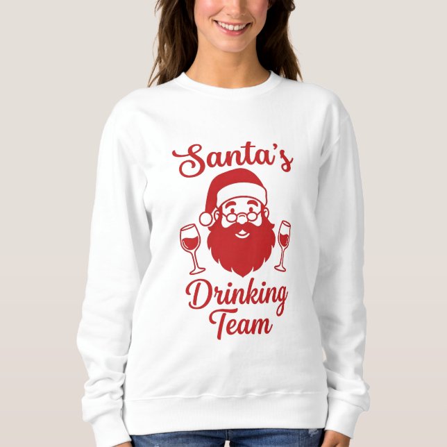 Santas Trinkteam Weihnachts-Sweatshirt Sweatshirt (Vorderseite)