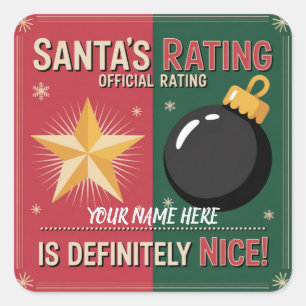 Santas unartige und brave Liste Aufkleber