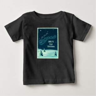 Santas und seiner Rentiere erstes Weihnachten Baby T-shirt