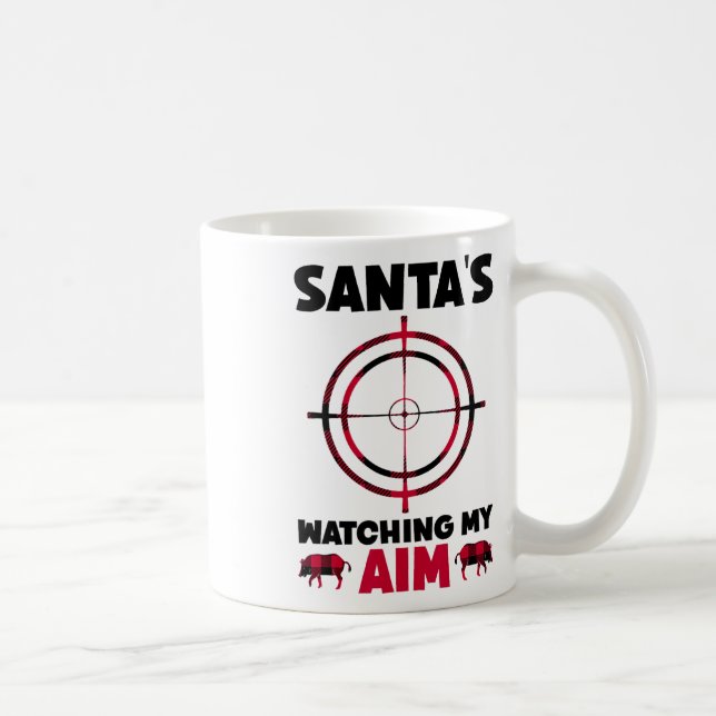 Santa's Watching My Aim - Boar Hog Hunting 1  Kaffeetasse (Rechts)