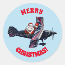 Santa's Wave Classic Round-Aufkleber