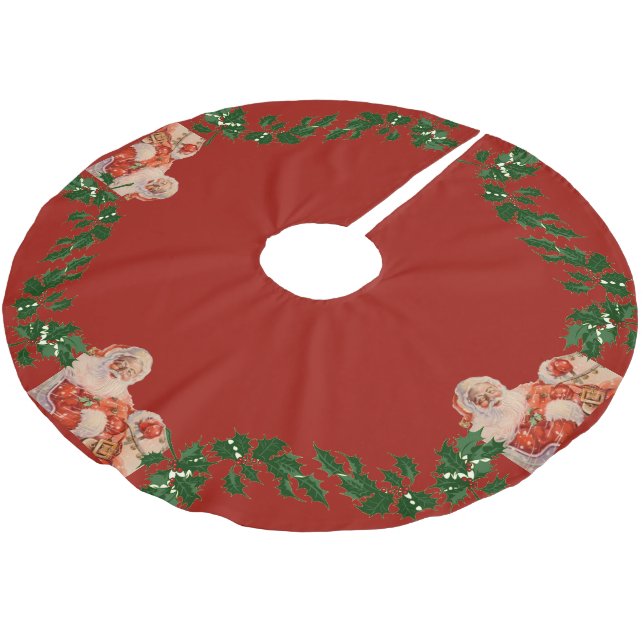 Santas Weihnachtsfahrt Polyester Weihnachtsbaumdecke (Schrägansicht)