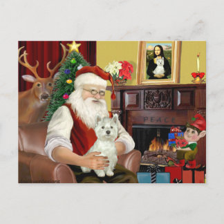 Santa's West Highland Terrier 8 - Santa Feiertagspostkarte