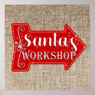 Santa's Workshop Arrow Rustikaler Weihnachtsfeiert Poster