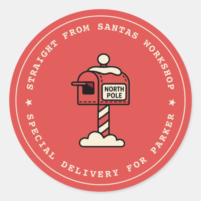 Santas Workshop Sticker | North Pole Delivery (Vorderseite)