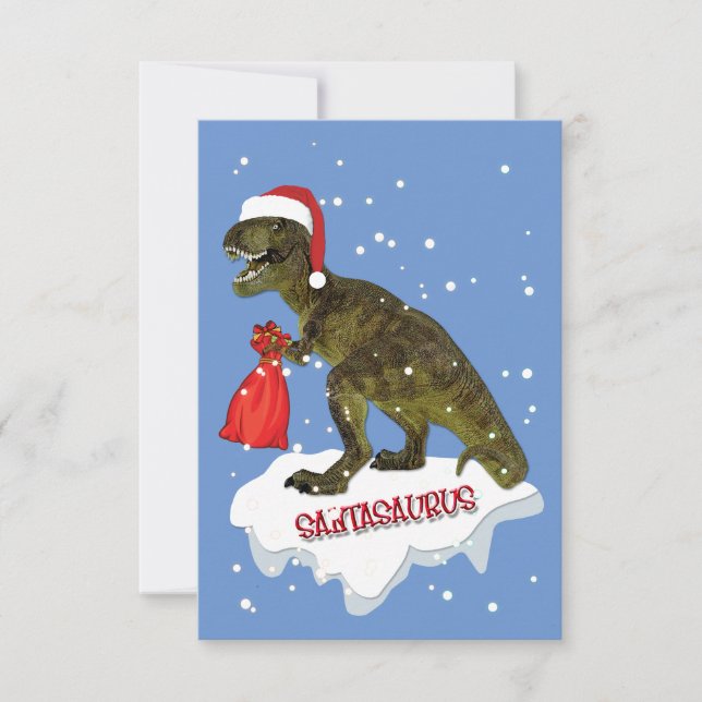 Santasaurus Christmas Card personalisieren (Vorderseite)