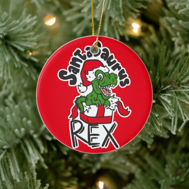 Santasaurus Rex Keramik Ornament (Baum)
