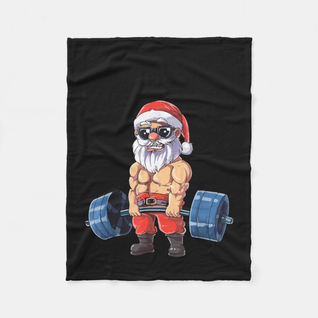 Santashred Funny Santa Meme Xmas Gym Bodybuilding  Fleecedecke (Vorderseite)