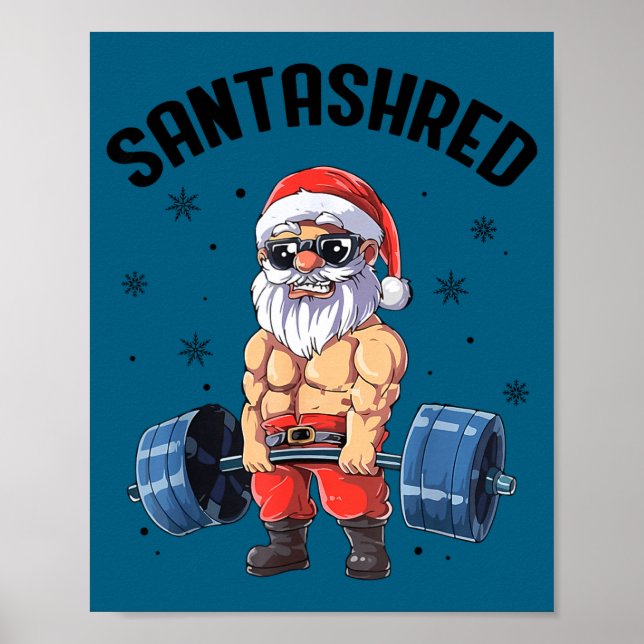 Santashred Lustiger Weihnachtsmann Meme Weihnachte Poster (Vorne)