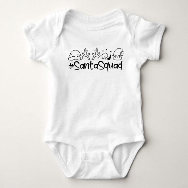 SantaSquad Christmas Baby Strampler (Vorderseite)