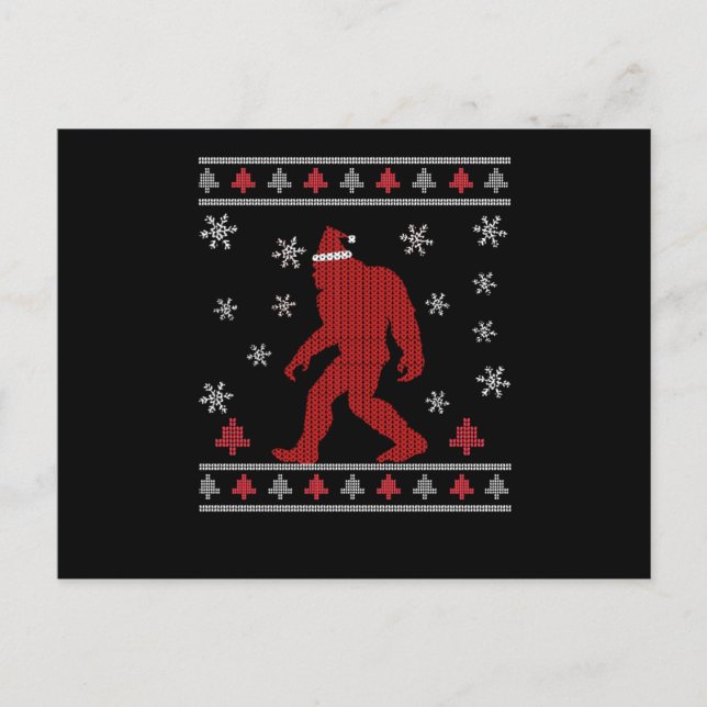 Santasquatch Bigfoot Santa Claus Sasquatch Postkarte (Vorderseite)