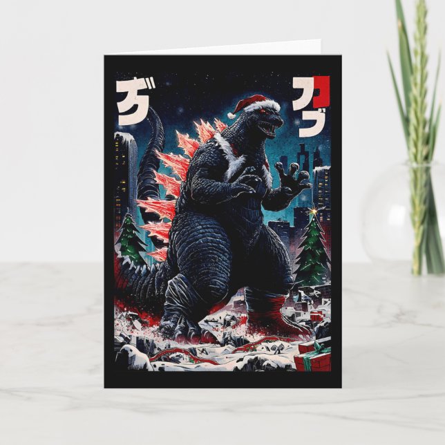 Santazilla Japanisches Monster Kaiju Dinosaurier C Karte (Vorderseite)
