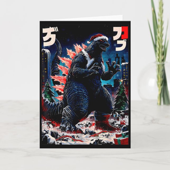 Santazilla Japanisches Monster Kaiju Dinosaurier W Karte (Vorderseite)