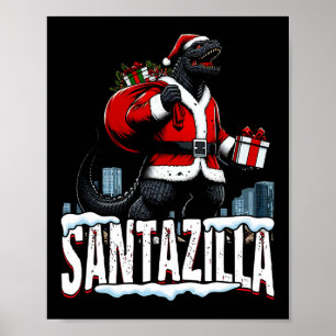 Santazilla Kaiju Weihnachten Japanisches Monster Poster