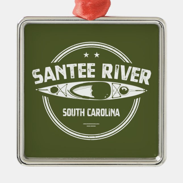 Santee River South Carolina Kayaking Ornament Aus Metall (Vorne)