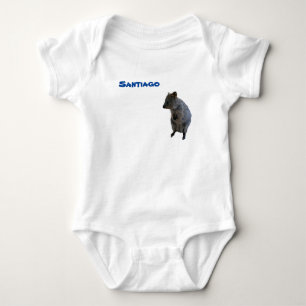 Santiago Boys Name @ Aussie Quokka, Baby Bodysuit Strampler