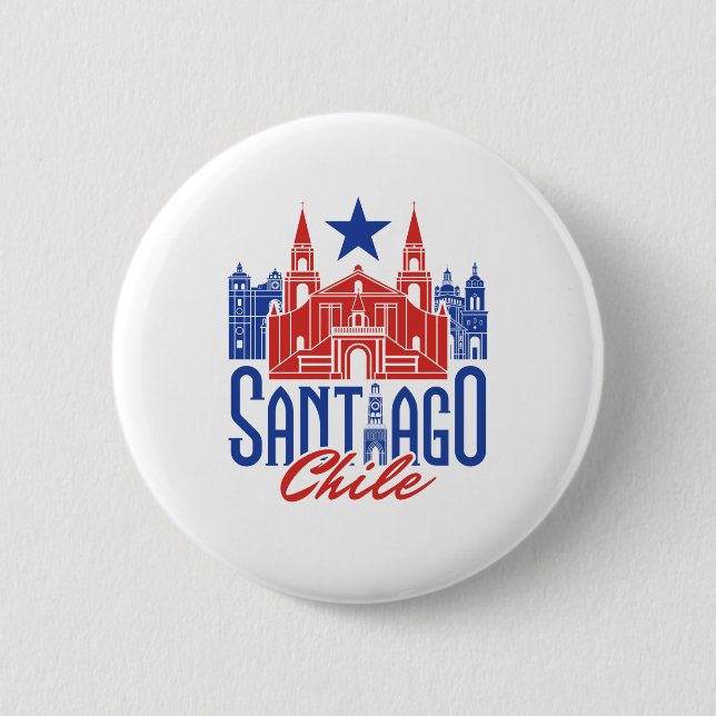 Santiago Chile Chile Souvenir Reisen Button (Vorderseite)