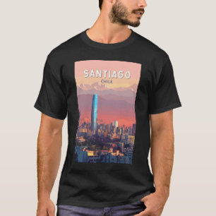 Santiago Chile Illustration Reise Kunst Vintage T-Shirt