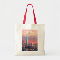 Santiago Chile Illustration Reisen Vintag