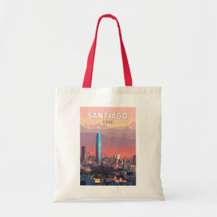 Santiago Chile Illustration Reisen Vintag Tragetasche
