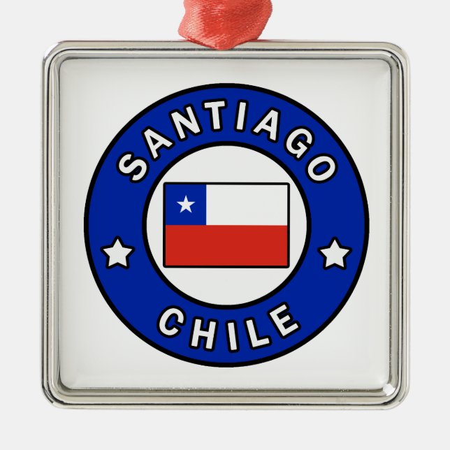 Santiago Chile Ornament Aus Metall (Vorne)