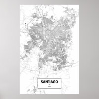Santiago, Chile (schwarz auf weiß)