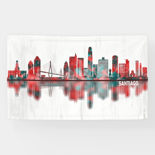 Santiago Chile Skyline Banner (Horizontal)