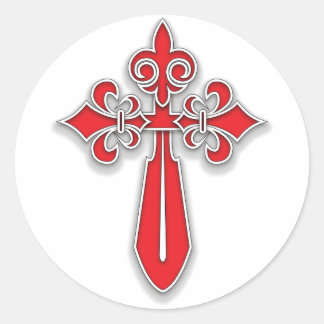 Santiago Cross Runder Aufkleber