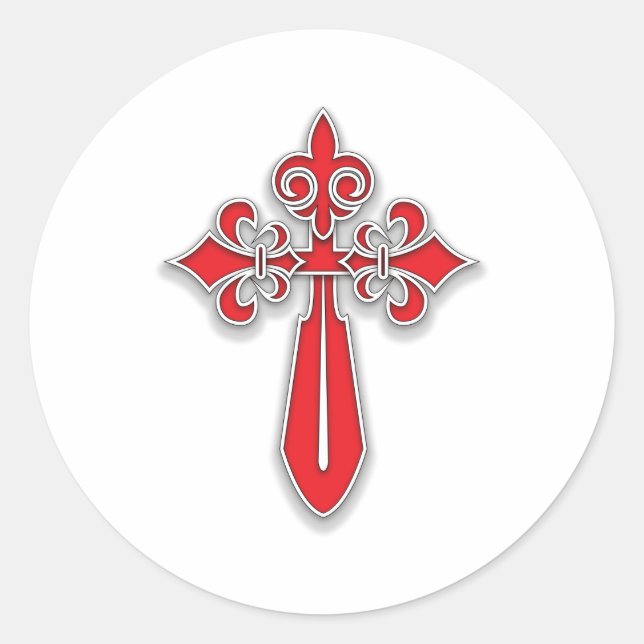 Santiago Cross Runder Aufkleber (Vorderseite)