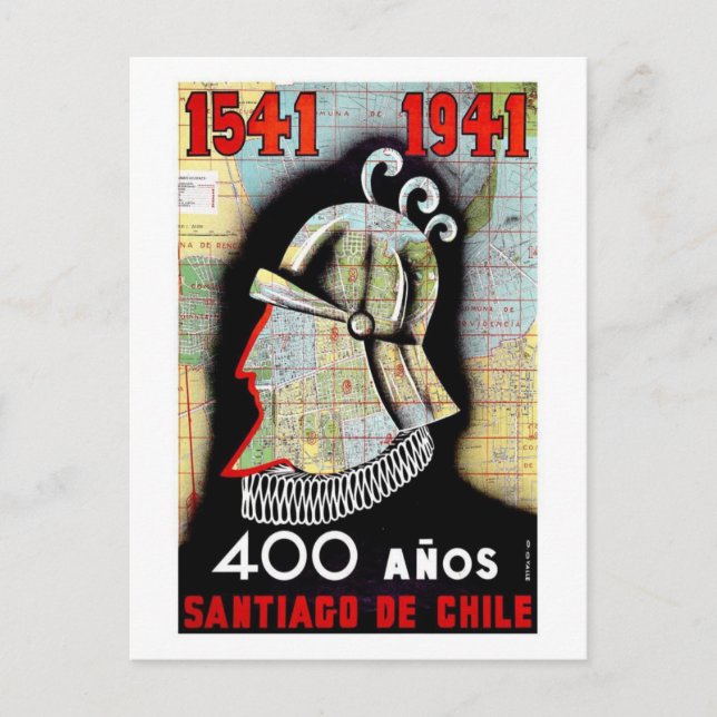 Santiago De Chile Postkarte (Vorderseite)