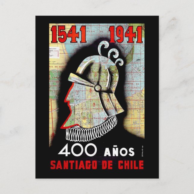 Santiago De Chile Postkarte (Vorderseite)