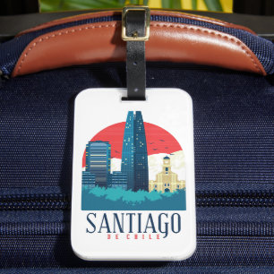 Santiago de Chile Vintag Skyline Foto Gepäckanhänger
