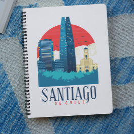 Santiago de Chile Vintag Skyline Foto Notizblock