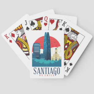 Santiago de Chile Vintag Skyline Foto Spielkarten