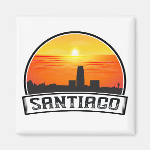 Santiago de Chile Vintag Skyline Sunset Magnet