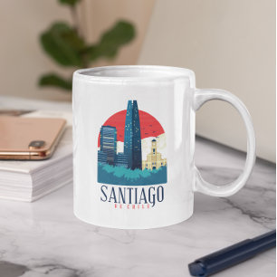 Santiago de Chile Vintage Skyline Kaffeetasse