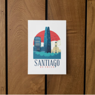 Santiago de Chile Vintage Skyline Postkarte