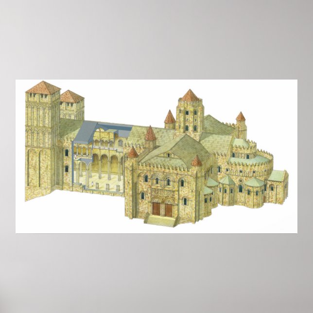 Santiago de Compostela romanische Kathedrale. 3 Poster (Vorne)