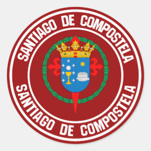 Santiago de Compostela Runde Emblem Runder Aufkleber