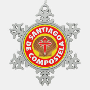 Santiago de Compostela Schneeflocken Zinn-Ornament