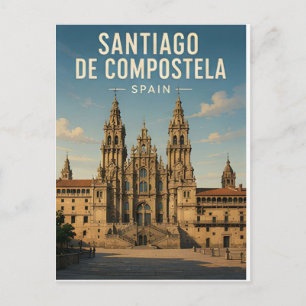 Santiago De Compostela Spanien Historisches Reisen Postkarte