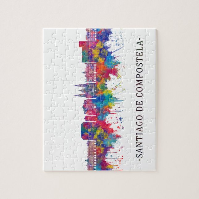 Santiago de Compostela Spanien Skyline Puzzle (Vertikal)