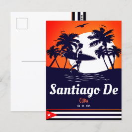 Santiago de Cuba Vintag Souvenirs Palme Tree Postkarte