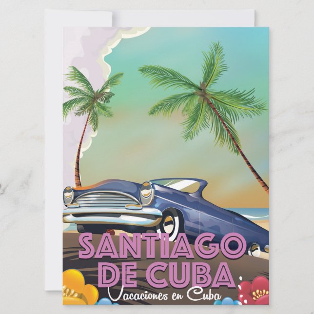Santiago de Cuba Vintage Reiseplakat (Vorderseite)