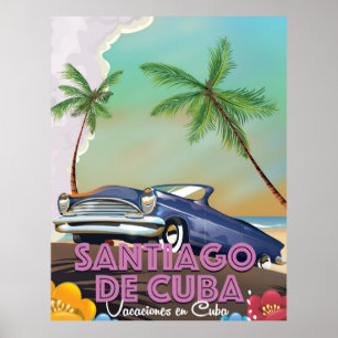 Santiago de Cuba Vintage Reiseplakat Poster